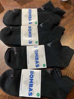 Bombas Men's Black Ankle Socks 4-Pack Size XL
